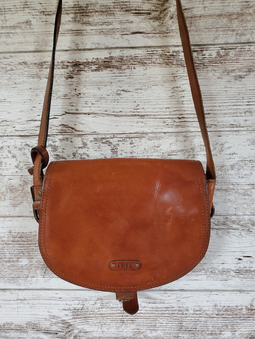 FRYE Ilana Italian Leather Saddle Bag Western Crossbody Unisex - Picture 4 of 16